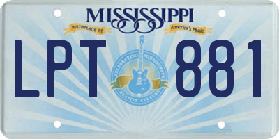 MS license plate LPT881