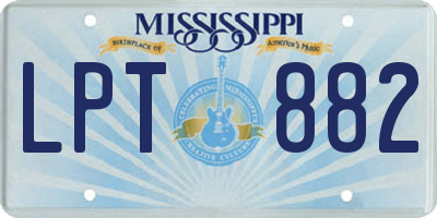 MS license plate LPT882