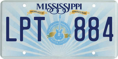 MS license plate LPT884