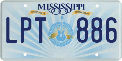 MS license plate LPT886