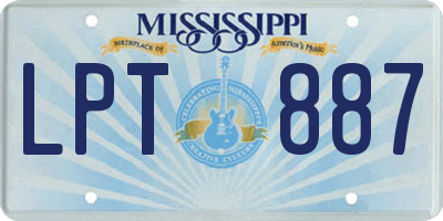 MS license plate LPT887