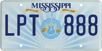 MS license plate LPT888