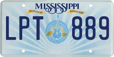 MS license plate LPT889