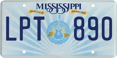 MS license plate LPT890