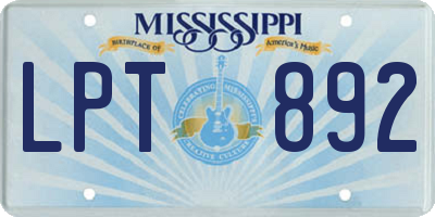 MS license plate LPT892