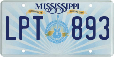 MS license plate LPT893