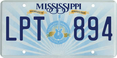 MS license plate LPT894