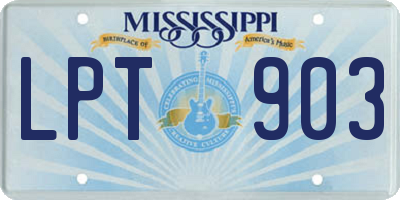 MS license plate LPT903