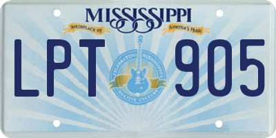 MS license plate LPT905