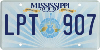 MS license plate LPT907