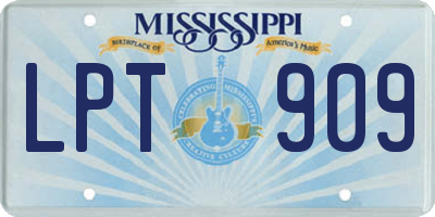MS license plate LPT909