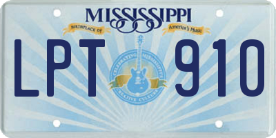 MS license plate LPT910