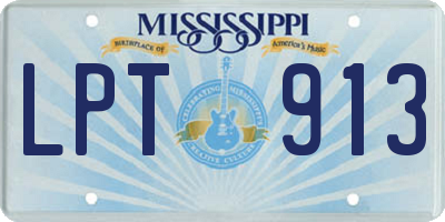 MS license plate LPT913
