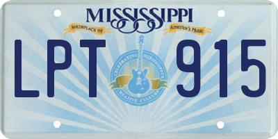 MS license plate LPT915