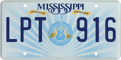 MS license plate LPT916