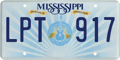 MS license plate LPT917