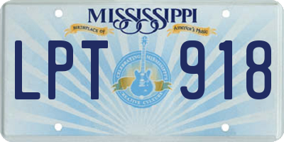 MS license plate LPT918
