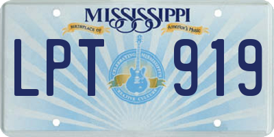 MS license plate LPT919