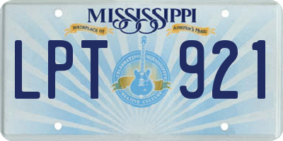 MS license plate LPT921