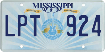 MS license plate LPT924
