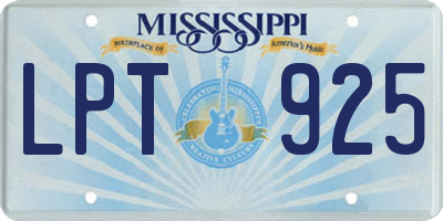 MS license plate LPT925