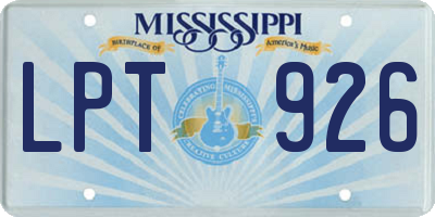 MS license plate LPT926