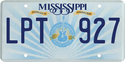 MS license plate LPT927