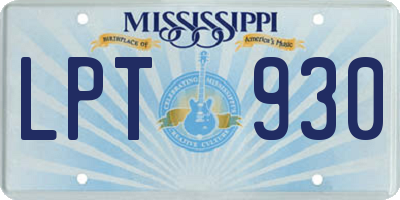 MS license plate LPT930