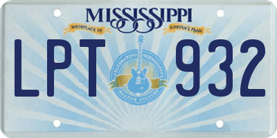 MS license plate LPT932