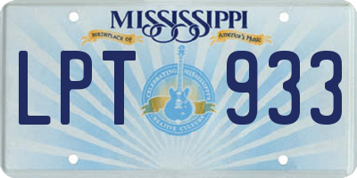 MS license plate LPT933