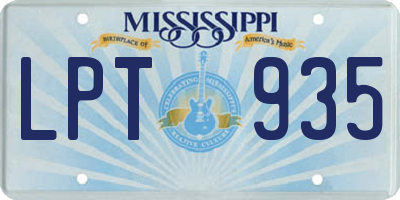 MS license plate LPT935