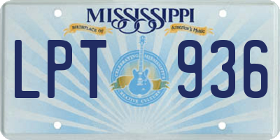 MS license plate LPT936