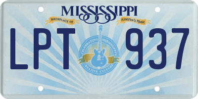 MS license plate LPT937