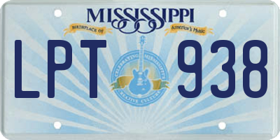 MS license plate LPT938