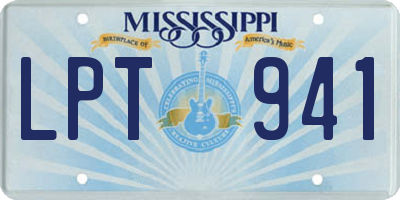 MS license plate LPT941