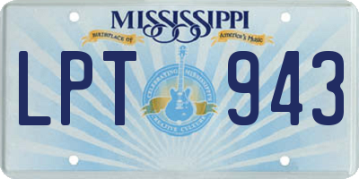 MS license plate LPT943