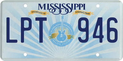 MS license plate LPT946