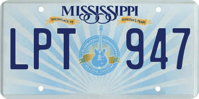 MS license plate LPT947