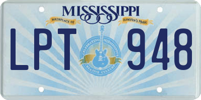 MS license plate LPT948