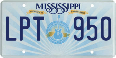 MS license plate LPT950
