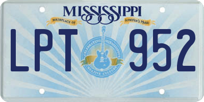 MS license plate LPT952