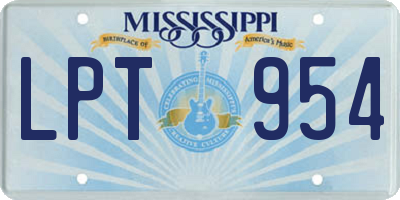 MS license plate LPT954
