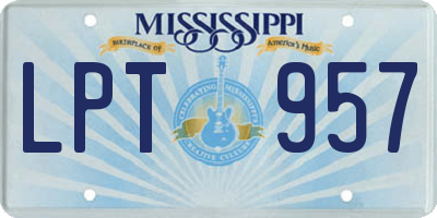 MS license plate LPT957