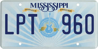 MS license plate LPT960