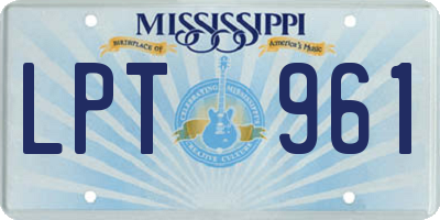 MS license plate LPT961