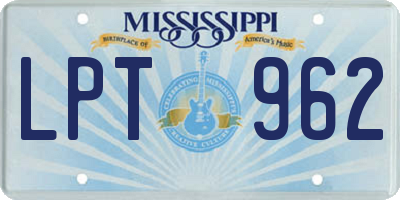 MS license plate LPT962