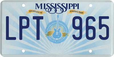 MS license plate LPT965