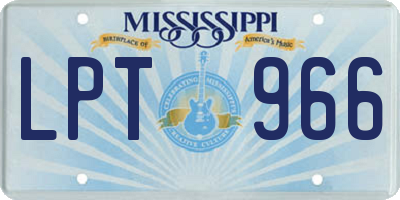 MS license plate LPT966