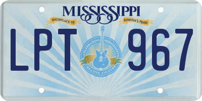 MS license plate LPT967