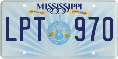 MS license plate LPT970